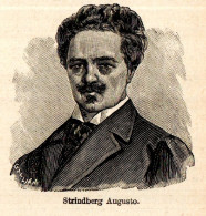 Ritratto Di Johan August Strindberg - Stampa Epoca - 1930 Vintage Print   - Prints & Engravings