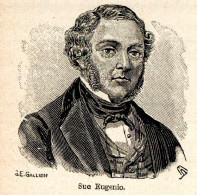 Ritratto Di Eugène Sue - Stampa Epoca - 1930 Vintage Print  - Prints & Engravings