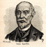 Ritratto Di Hippolyte Adolphe Taine - Stampa Epoca - 1930 Vintage Print  - Prints & Engravings