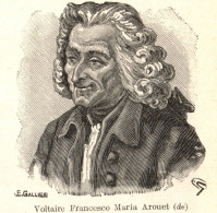 Ritratto Di François-Marie Arouet De Voltaire - 1931 Stampa Vintage Print - Estampes & Gravures