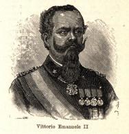 Ritratto Di Vittorio Emanuele II Di Savoia - Stampa - 1931 Vintage Print - Estampes & Gravures