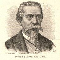 Ritratto Di José Zorrilla Y Moral - Stampa Epoca - 1931 Vintage Print - Prints & Engravings