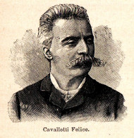 Ritratto Di Felice Cavallotti - Stampa Epoca - 1924 Vintage Print  - Estampes & Gravures