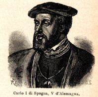 Ritratto Di Carlo I Di Spagna - Stampa Epoca - 1924 Vintage Print  - Prints & Engravings