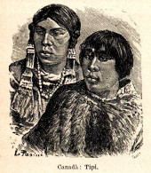 Tipi Del Canada - Stampa Epoca - 1924 Vintage Print   - Estampes & Gravures