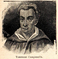 Ritratto Di Tommaso Campanella - Stampa Epoca - 1924 Vintage Print  - Estampas & Grabados