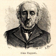 Ritratto Di Gino Capponi - Stampa Epoca - 1924 Vintage Print  - Estampas & Grabados