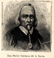 Ritratto Di Don Pedro Calderon De La Barca - Stampa - 1924 Vintage Print  - Prints & Engravings