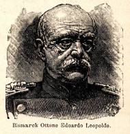 Ritratto Di Otto Eduard Leopold Von Bismarck - 1924 Stampa Vintage Print  - Stiche & Gravuren