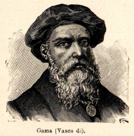Ritratto Di Don Vasco Da Gama - Stampa Epoca - 1926 Vintage Print  - Stiche & Gravuren