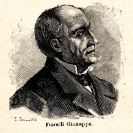 Ritratto Di Giuseppe Fiorelli - Stampa Epoca - 1926 Vintage Print - Stiche & Gravuren