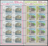 GIBRALTAR,  519-520, 2 Kleinbogen, Postfrisch **, Europa CEPT: Moderne Architektur, 1987 - Gibraltar