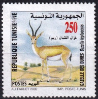 Timbre-poste Dentelé Neuf Sans Gomme -  Tourisme Saharien Gazelle Des Dunes - N° 1455 (Yvert Et Tellier) - Tunisie 2002 - Tunisia (1956-...)