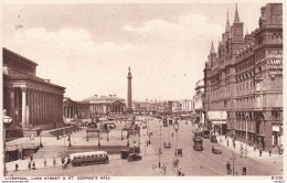 Liverpool, Lime Street Black & White Postcard (buses, Trams) - Tranvía