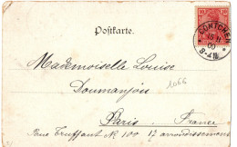 REICH  LORRAINE GERMANIA 10 PFG OBLITERE CONTCHEN( CONDE-NORTHEN) POUR PARIS - Covers & Documents