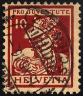 SCHWEIZ BUNDESPOST 132 O, 1916, 10 C. Pro Juventute, Normale Zähnung, Pracht, Mi. 90.- - Used Stamps