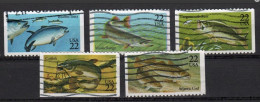 VERINIGTE STAATEN ETATS UNIS USA 1986 FISH SET 5V USED SN 2205-09 YT 1622-1626 MI 1792-96 SG 2216- - Usados