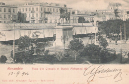 ALEXANDRIE / PLACE DES CONSULS ET STATUE MOHAMED ALI / BEL AFFRANCHISSEMENT - Alexandrië