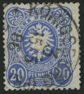 Dt. Reich 42ba O, 1885, 20 Pf. Lebhaftultramarin, Pracht, Gepr. Wiegand, Mi. 40.- - Oblitérés