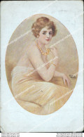 Cc106 Cartolina Art Deco Donnina Lady Donna Cupido Illustratore Artist Vecchi - Andere & Zonder Classificatie