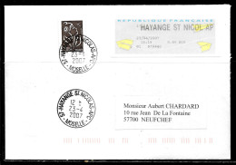 P165 - MARIANNE DE LAMOUCHE 5 C SUR LETTRE DE HAYANGE SAINT NICOLAS APC DU 23/04/07 - 2000 « Avions En Papier »