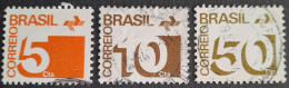 Bresil Brasil Brazil 1974 Série Courante Yvert 1088 (avec Phosphore) 1088A (avec Phosphore) 1089 O Used - Oblitérés