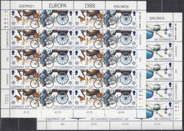 Guernsey 417-420, 2 Kleinbögen, Postfrisch **, Europa CEPT: Transport- Und Kommunikationsmittel, 1988 - Guernsey
