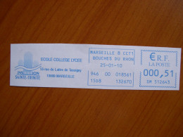 EMA Bleu Sur Fragment  SM 512643 MARSEILLE 8  Avec Illustration  STE TRINITE - Freistempel