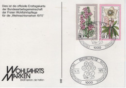 Germany Deutschland 1975 Wohlfahrtsmarken Weinachtsmarke, Flower Flowers Blumen Blume Flora, Canceled In Berlin - 1971-1980