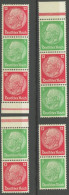 ZUSAMMENDRUCKE S 106-09 **, 1933, Hindenburg, Wz. 2, Alle 4 Senkrechten Zusammendrucke, Postfrisch, Pracht, Mi. 160.- - Zusammendrucke