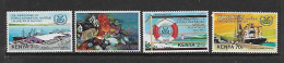 KENYA 1983 ORGANISATION MARITIME-POISSONS- BATEAUX  YVERT N°268/271 NEUF MNH** - Ships