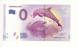 Billet Souvenir - 0 Euro - UEBT - 2017- 2 -  MARINELAND - N° 351 - Billet épuisé - Mezclas - Billetes