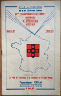 Tourcoing - Document Programme Officiel 74ème Championnat De France De Gymnastique Artistique 1961 - 22,5x14cm - Tourcoing