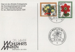 Germany Deutschland 1974 Wohlfahrtsmarken Weinachtsmarke, Flower Flowers Blumen Blume Flora, Canceled In Berlin - 1971-1980