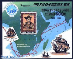 Korea, North 1998 Int. Year Of The Sea S/s, Vasco Da Gama, Mint NH, History - Transport - Various - Explorers - Ships .. - Explorateurs