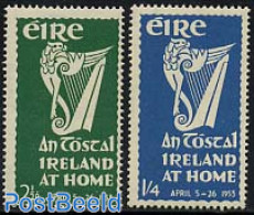 Ireland 1953 National Festival 2v, Mint NH, Performance Art - Music - Musical Instruments - Neufs