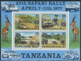 Tanzania 1977 Safari Rallye S/s, Mint NH, Nature - Sport - Transport - Elephants - Autosports - Sport (other And Mixed.. - Coches