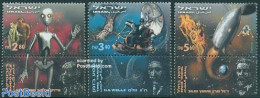 Israel 2000 SF Literature 3v, Mint NH, Transport - Space Exploration - Art - Science Fiction - Nuovi (con Tab)