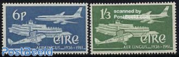 Ireland 1961 Aer Lingus 2v, Mint NH, Transport - Aircraft & Aviation - Nuevos