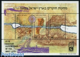 Israel 1987 Holy Land Explorations S/s, Mint NH, History - Transport - Various - Explorers - Ships And Boats - Maps - Ungebraucht (mit Tabs)