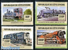 Ivory Coast 2006 Steam Locomotives 4v, Mint NH, Transport - Railways - Nuevos