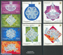 Singapore 2002 Festivals 8v, Mint NH, Nature - Religion - Various - Fish - Christmas - Folklore - Holograms - New Year - Fische