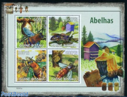 Guinea Bissau 2009 Bees 4v M/s, Mint NH, Nature - Bees - Insects - Guinée-Bissau