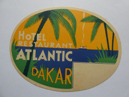 étiquette Hotel Bagage -  Hôtel Restaurant Atlantic Dakar     STEPétiq2 - Etiquettes D'hotels