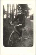 CP Carte Photo D'époque Photographie Vintage Vélo Bicyclette Cycliste Casquette  - Unclassified