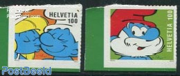 Switzerland 2013 Smurfs 2v S-a, Mint NH, Art - Comics (except Disney) - Ongebruikt