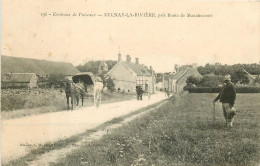 45 AULNAY-LA-RIVIERE. Attelage Sur La Route De Manchecourt  1907 - Puiseaux