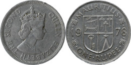 ILE MAURICE - 1978 - ONE RUPEE (une Roupie) - Queen Elizabeth II - 20-156 - Maurice