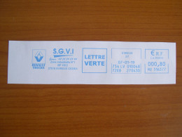 EMA Bleu Sur Fragment  HU 516377 EVREUX  Avec Illustration  SGVI - EMA (Print Machine)