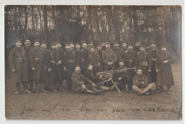 CARTE PHOTO - REGIMENT D'INFANTERIE  - 77e RI ( CHOLET ) - 135e RI ( ANGERS ) - INSCRIT SUR COL - MITRAILLEURS - 5 SCANS - War 1914-18